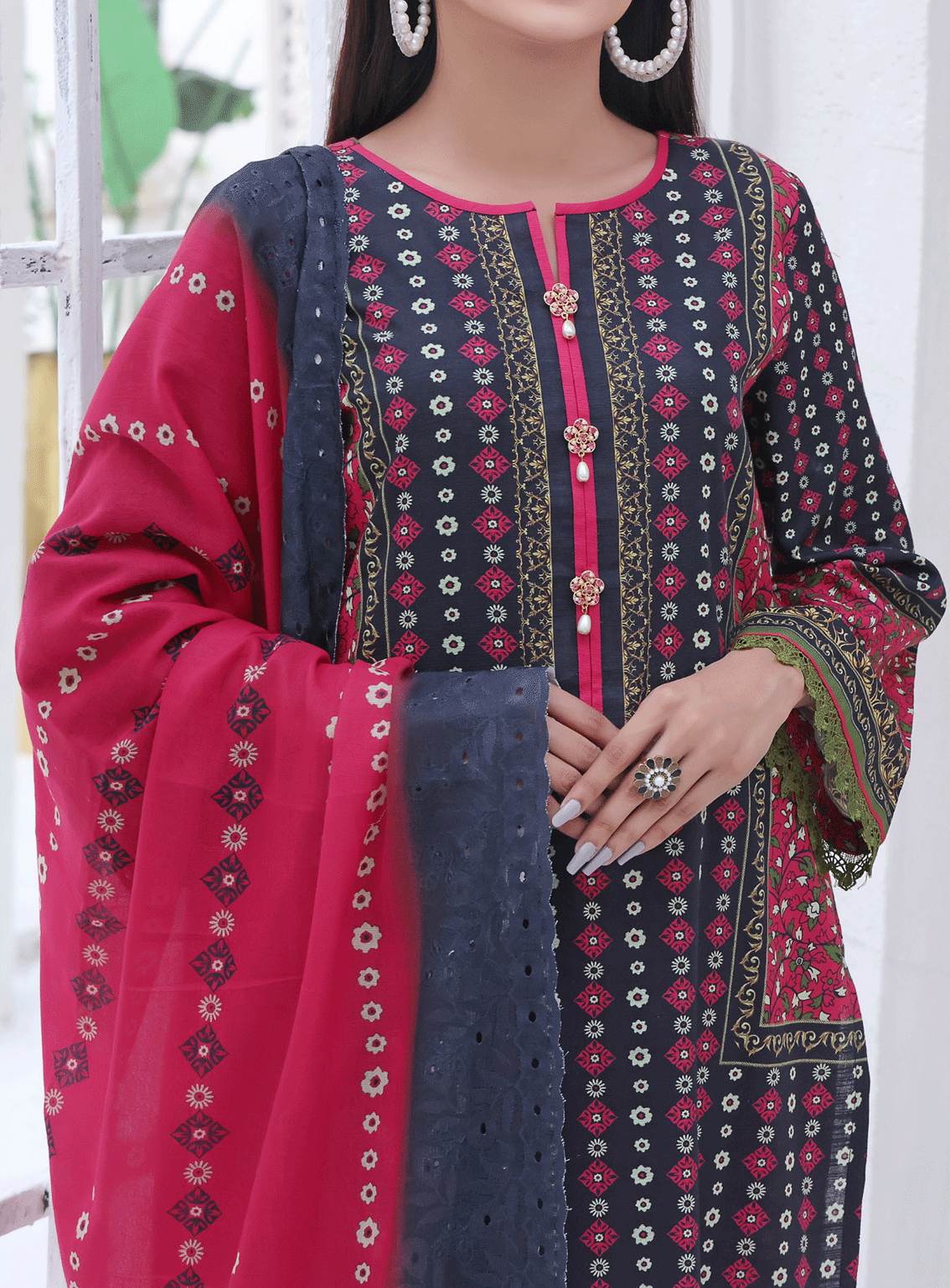 VS Textile Signature Embroidered Khaddar Unstitched 3 Piece Suit - 2594