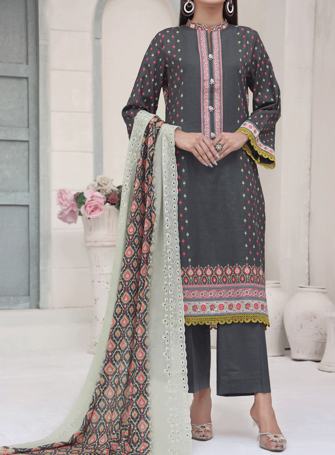 VS Textile Signature Embroidered Khaddar Unstitched 3 Piece Suit - 2597