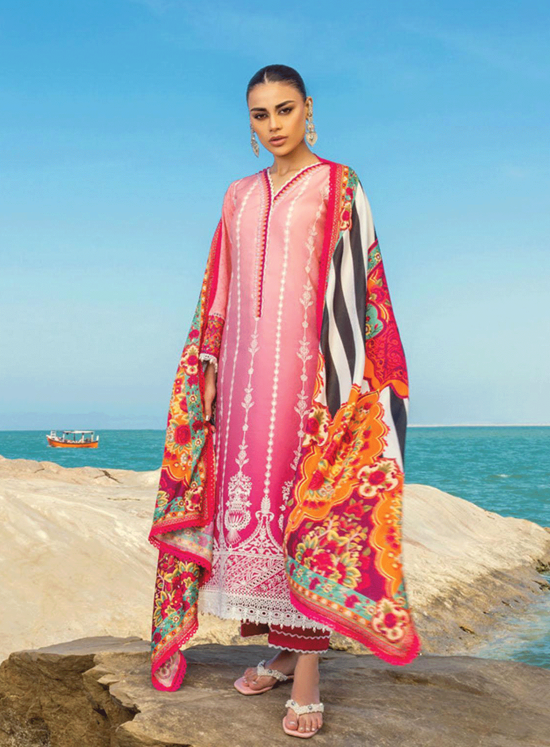 Zainab Chottani Embroidered Lawn Unstitched 3 Piece Suit - ZC23CL 6A SHANZEY