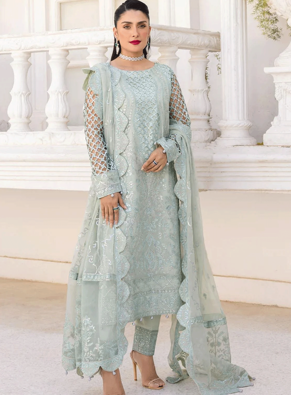 Zimal By Emaan Adeel Embroidered Chiffon Unstitched 3 Piece Suit - EA23ZF ZM-07 ZERNAAB