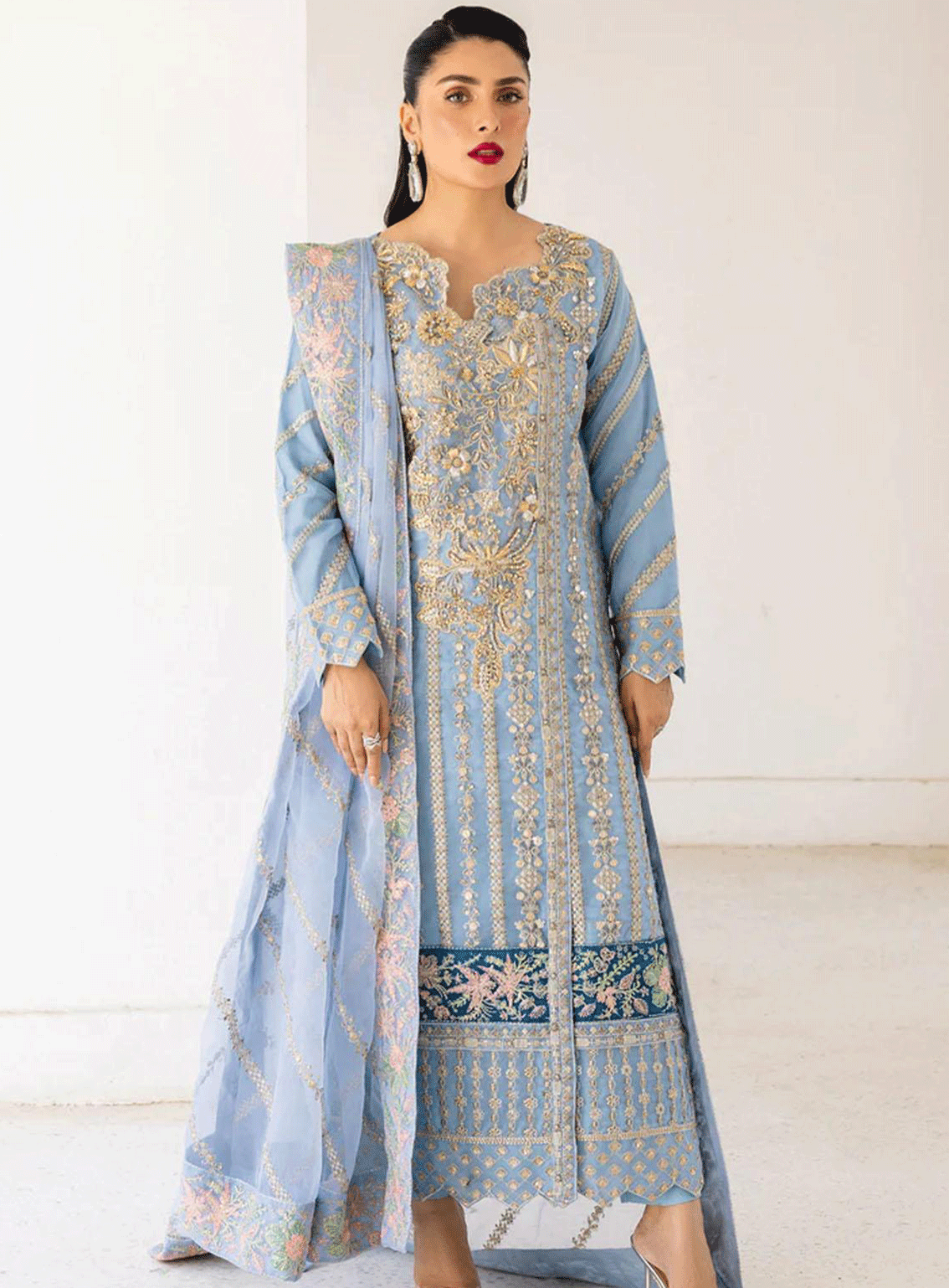 Zimal By Emaan Adeel Embroidered Organza Unstitched 3 Piece Suit - EA23ZF ZM-03 ARZISH