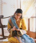 D#05 Qalamkar Qline Emb Linen Winter Collection 922