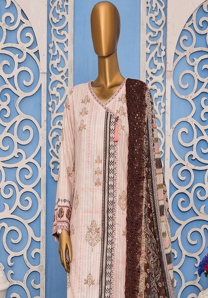 HZ Oriental Orchid Embroidered Lawn D#1167B