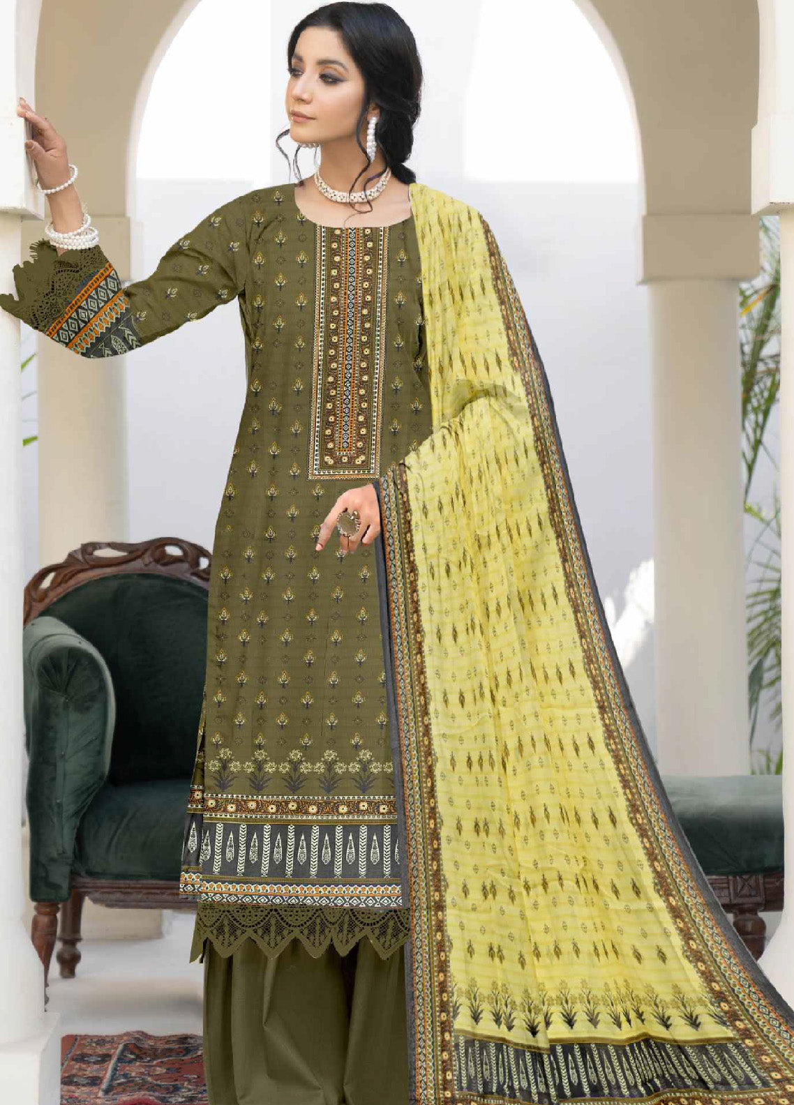 D'Vine By Five Star Digital Printed 3 Piece Unstitched Suit FS24DPL-1161