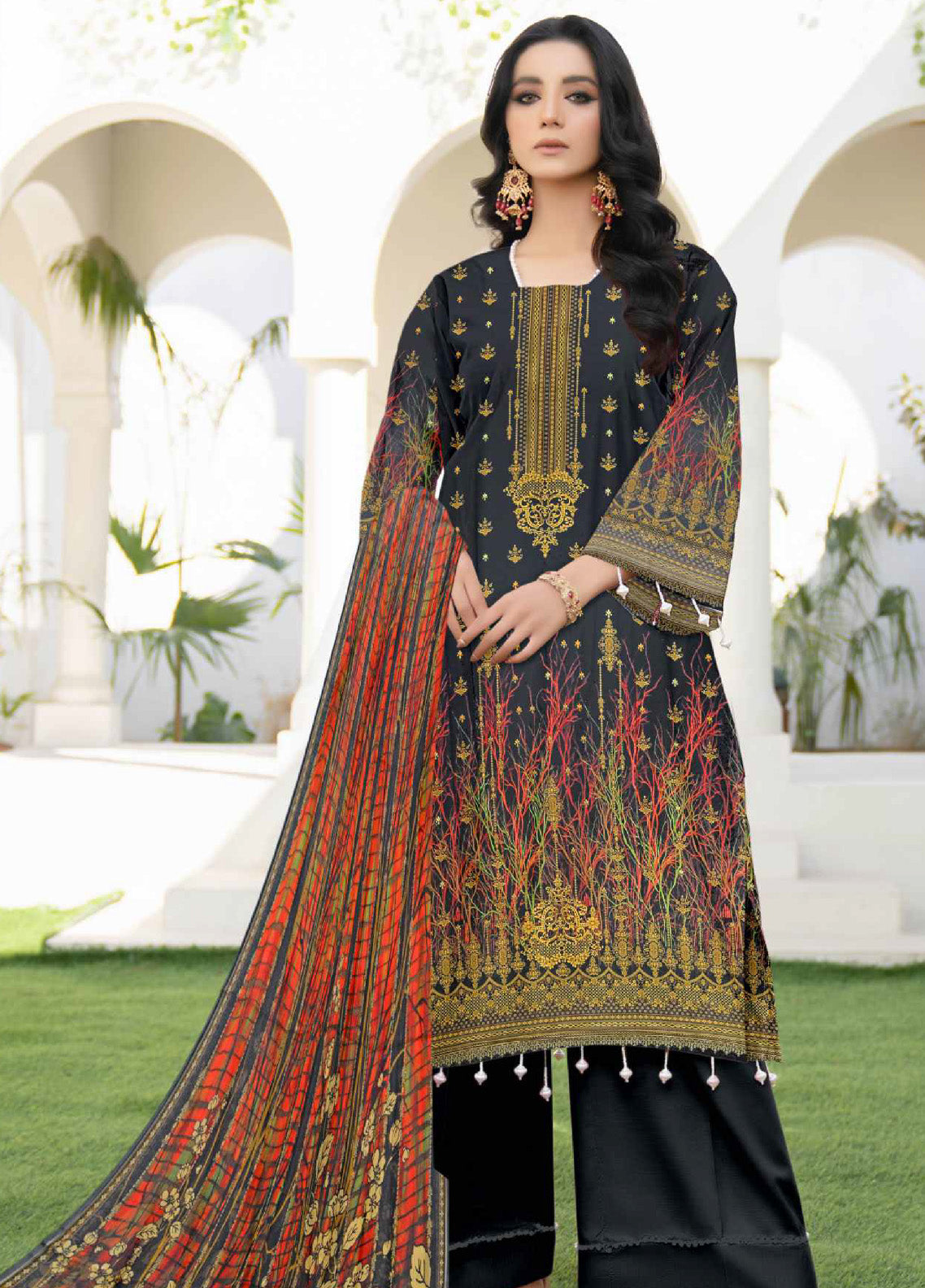 D'Vine By Five Star Digital Printed 3 Piece Unstitched Suit FS24DPL-1185