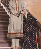 D#7B VS Daman Printed Cambric 3Pc 1022 V-2 Beige