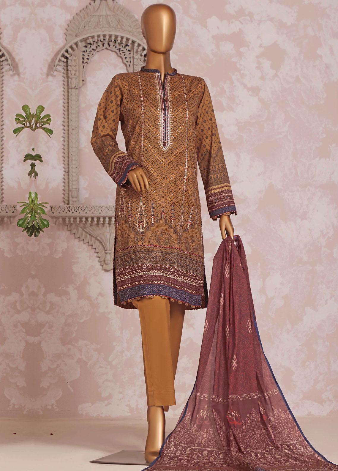 HZ Unstitched 3 Piece D#106