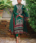 D#13 Qalamkar Qline Emb Linen Winter Collection 922