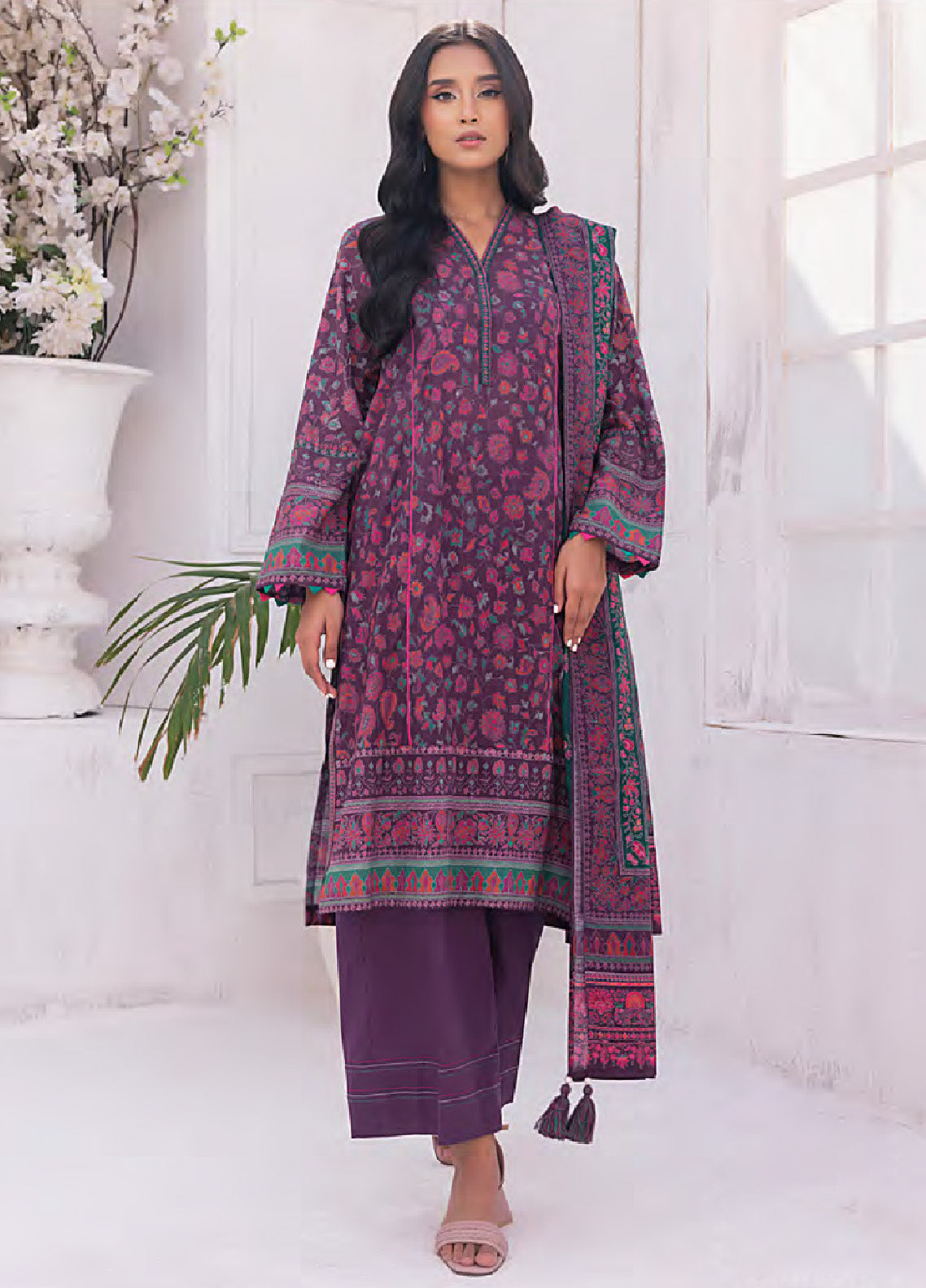 Mirha By MTC A Project of LSM Lakhany Printed Lawn 3 Piece Unstitched Suit MTCLSM24PL-25