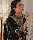 D#12 Qalamkar Qline Emb Linen Winter Collection 922