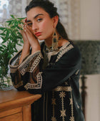 D#12 Qalamkar Qline Emb Linen Winter Collection 922