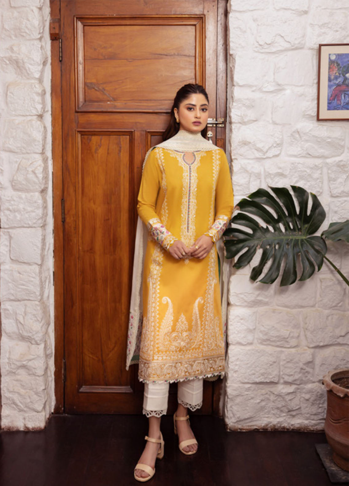 Zaha By Khadija Shah Embroidered Lawn 3 Piece Unstitched Suit ZH24EL D-6A