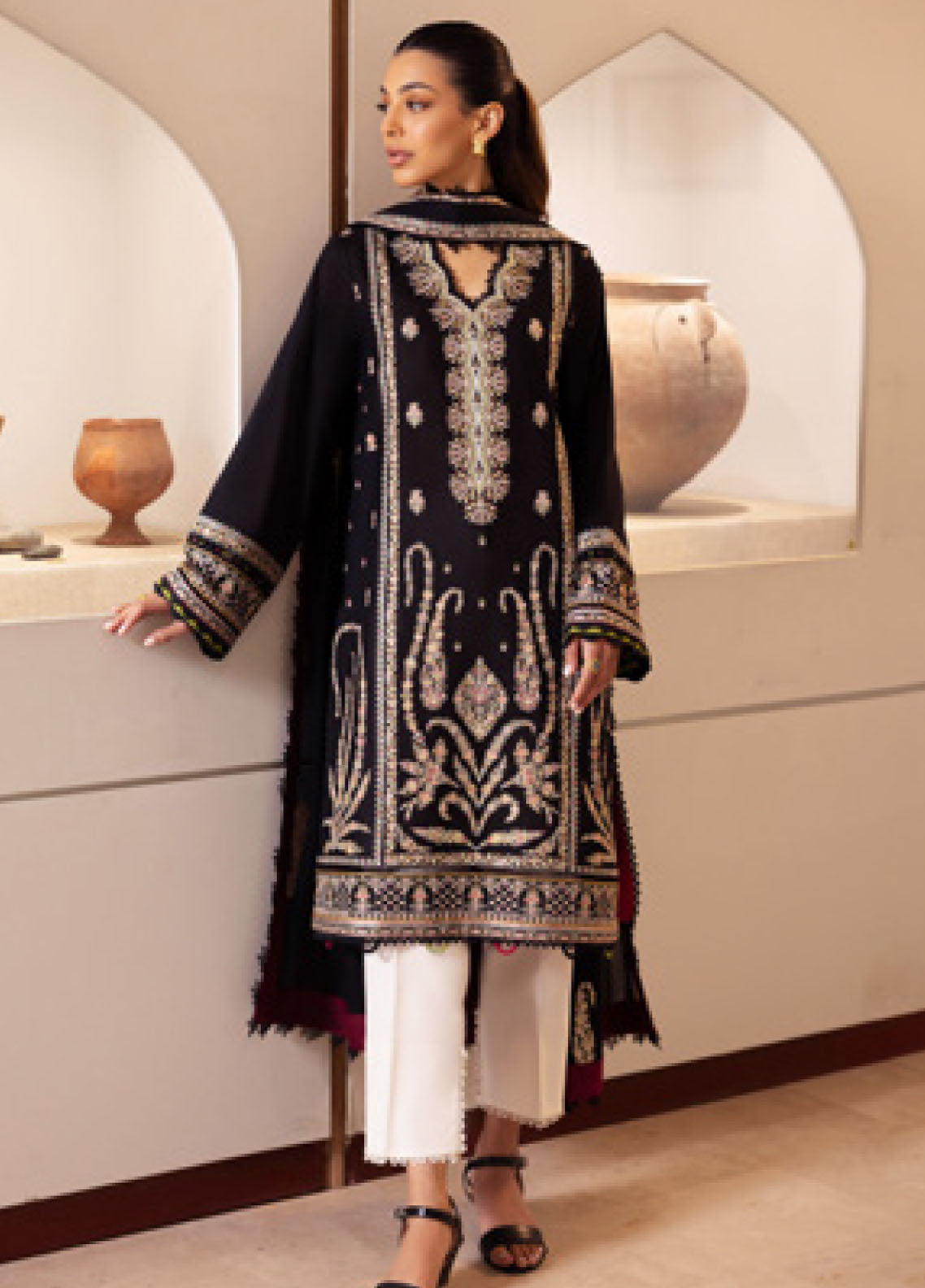 Zaha By Khadija Shah Embroidered Lawn 3 Piece Unstitched Suit ZH24EL D-9B